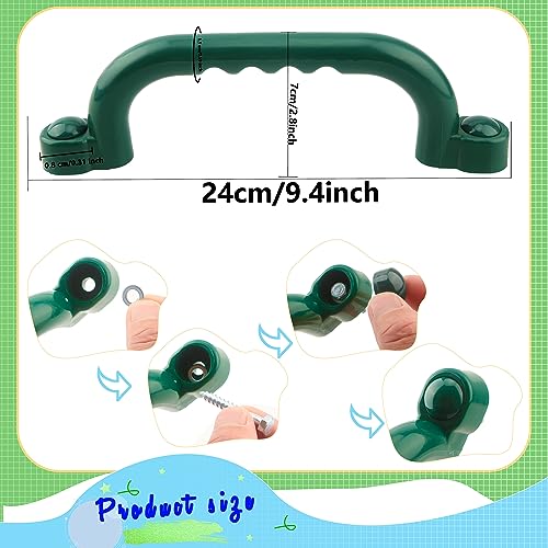 4 Pieces Kids Playground Safety Handles Swingset Grab Handle Playground Accessories for Child Backyard Playhouse Treehouse - color: Green, Blue