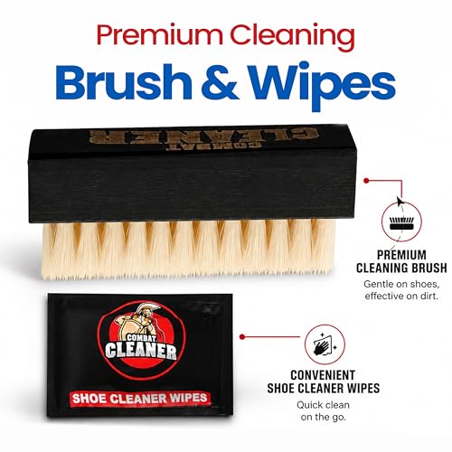 Combat Cleaner Shoe Cleaning Kit – Complete Sneaker Care Solution for Leather, Suede, Canvas, Mesh, Nubuck & More - color: Shoe Cleaner + Deodorizer