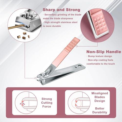 7 in 1 Premium Manicure Set - Nail Clippers Scissors Pedicure Stainless Steel Cuticle Nail Care Tools with Luxurious Travel Case, Portable Manicure Grooming Kit for Women
