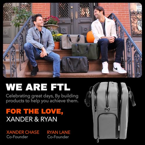The FTL Pro Mens Travel Bag - 30L Premium Work to Gym Weekender Duffel with Garment Bag, Shoe Space & 18" Laptop Sleeve - Organized Athletic Business Carry On Hybrid, Fits Under Airplane Seat - Grey - color: Stone Grey, style: Pro