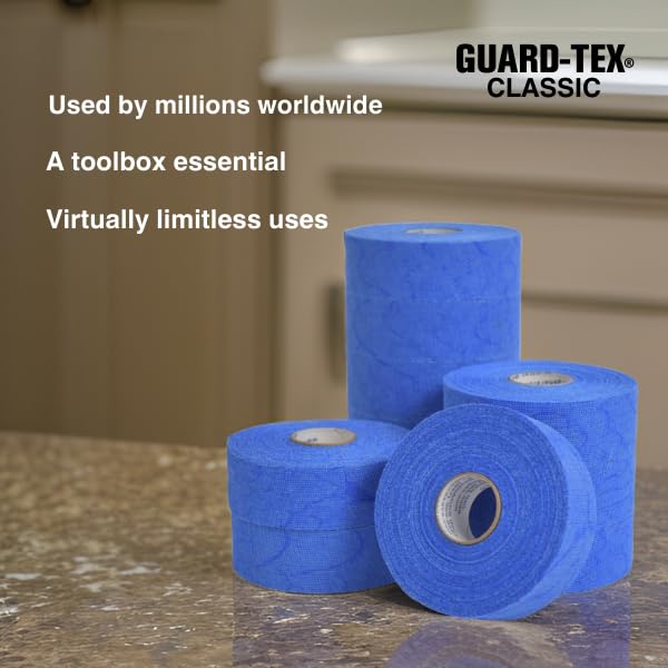 Guard-Tex® Blue Finger Tape 3/4 inch - Self-Adhesive No Residue - 16 Rolls - 90ft Per Roll - 1440ft Total - color: Blue, size: 3/4 Inch