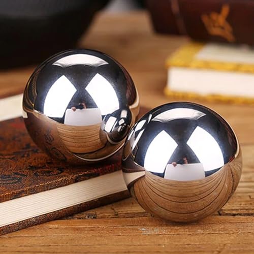 Stainless Steel Baoding Balls Set,1.57 Inches Chinese Health Balls, Metal Stress Relief Hand Massage Balls No Chime for Hand Exercise, Hands Therapy - size: Medium-1 .57"