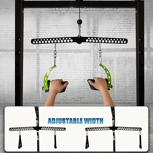 Multi-Grip LAT Pull Down Bar for Home Gym Fitness, Spreader Plate LAT Pulldown Attachments for Pulley System Cable Machine, Double to Single Cable Attachment Exercise Handle - color: Multi Hole Bar 3