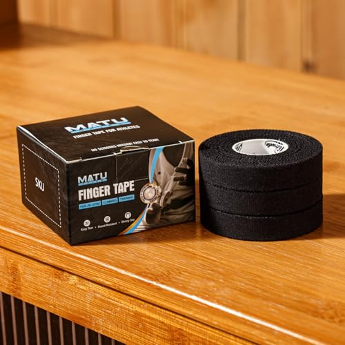 Jiu Jitsu Tape - Strong Athletic Finger Tape, 1/2" x 32.8' - Protect Fingers and Toes in MMA, Judo, Wrestling, Martial Arts, Rock Climbing - color: B: Black