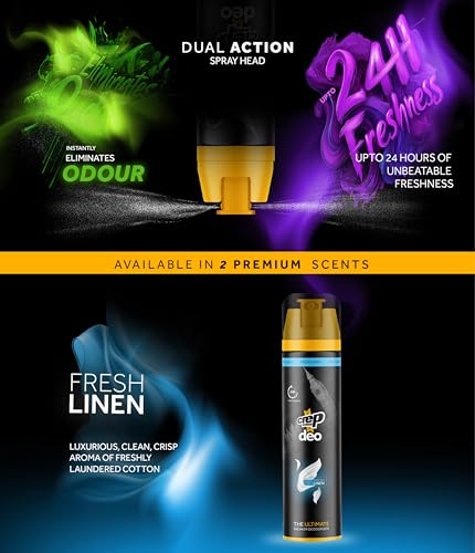 Crep Protect Shoe Deodorizer Spray - Shoe Smell Eliminator Delivers 24-Hour Odor Protection, Residue-Free Formula for All Sneakers, Refreshing Scent (Fresh Linen, Vanquish, 5.07oz)