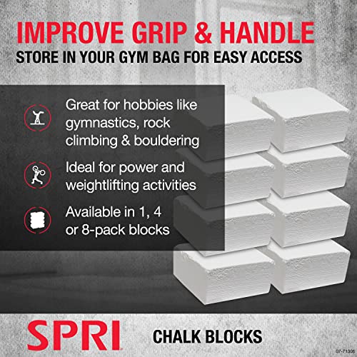 SPRI Chalk Block & Chalk Ball for Gymnastics, Rock Climbing, Bouldering, Rings, Weightlifting, Pool Billiards - size: 2 oz Block (96-Pack)