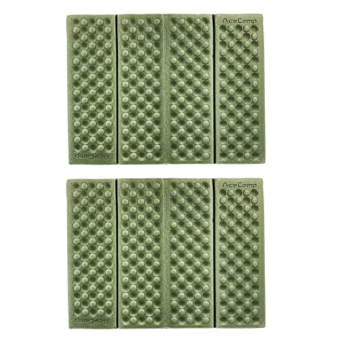 AceCamp 3940 Portable Lightweight Mini Waterproof Folding Mat, Foam Sitting Pad for Outdoor Activities, Foldable Kneeling and Seat Cushion for Comfort, Red - style: Green 2pcs