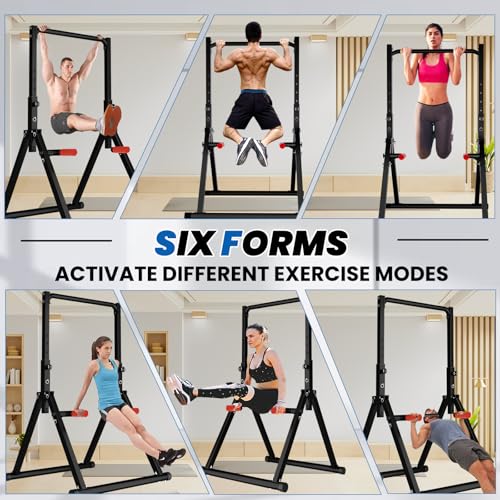 DOBESTS Power Tower Pull Up Bar Free Standing, Foldable Pull Up Station - color: Black Style 2 - Pull Up Bar