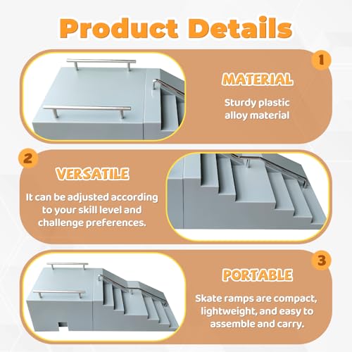 DYNWAVE Mini Finger Skateboard Ramp Gifts Finger Toy Multifunctional Training Props Hand Eye Coordination Accessories Sturdy Portable, Stairs - size: Stairs