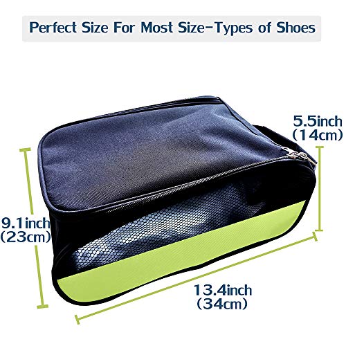 Outdoor Golf Shoes Bags Travel Shoes Bags Zippered Sport Shoes Bag (Green) - color: Green
