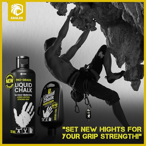 EAGLES Pro Grade Gym Liquid Chalk 60, 120 or 280ml Mess-Free Chalk for Weightlifting, Gymnastics Rock Climbing, Pole Grip, Sports Dries in Seconds - Sweat-Resistant and Long Lasting - style: 60ml-2Pack
