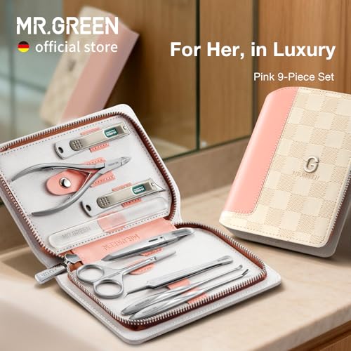 MR.GREEN Manicure Sets Light Luxury Nail Clipper Kits Personal Care Tools Fashion Contrasting PU Case (Mr-8886) - color: Mr-8886