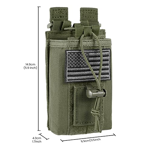 FRTKK Tactical Radio Holder Radio Holster Molle Radio Pouch Universal Radio Case Military Heavy Duty Radio Bag for Police Firefighter Two Ways Walkie Talkies Vest (Army green) - color: Army green