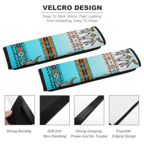 2PCS Native American Southwestern Aztec Western Car Seat Belt Pad Universal Soft and Comfortable Harness Pads Strap for Kids, Car Seats Pushchair Strollers High Chair Pushchair - color: Pattern 592