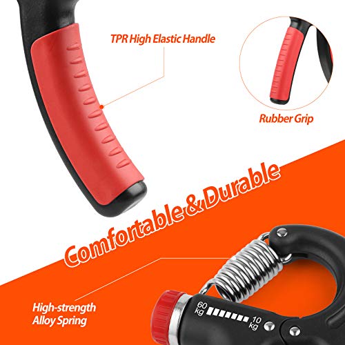 NIYIKOW Grip Strength Trainer, Hand Grip Strengthener, Grip Strengthener, Adjustable Resistance, Forearm Strengthener, Perfect for Musicians Athletes - color: Orange-1Pack