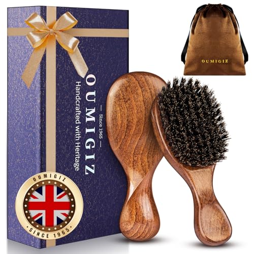 Small 100% Boar Bristle Hair Brush Since 1965 British Craftsmanship | Handmade Natural Wooden Travel Hairbrush/Beard Brush, Soft Bristles Gentle Smoothing Women Men Kids Thin Fine Hair, Portable - size: Small