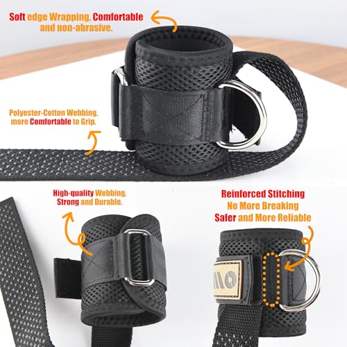 VAIIO 2Pcs Adjustable Weight Lifting Straps with D Ring Non-Slip Dot Design | Wrist Support, 7mm Neoprene, Padded, Breathable Mesh, Quick-Detach, Hook-Loop, Reinforced, Polyester-Cotton, Unisex