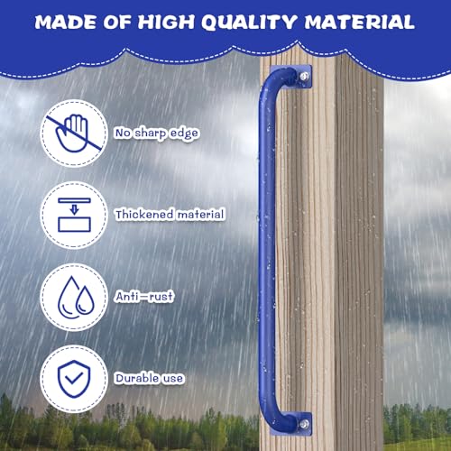 SELEWARE 30" Blue Playground Ladder Handle Metal Playset Handles Grab Bars | 500LB 2Pcs Heavy Duty Steel Kids Playground Handles for Indoor/Outdoor Ladder Handrail Swing Set Treehouse Rock Climbing Wall - color: D: 30"-2 Pcs-blue