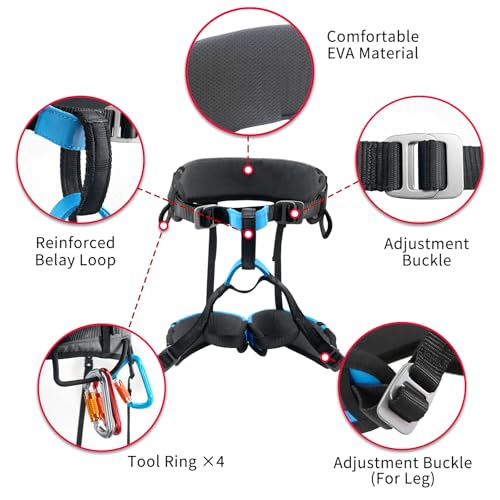 Climbing Harness, Mountaineering Rock Climbing Harness, Men Women Tree Ice Climbing Half Body, Safety Belt Rappelling - size: Small