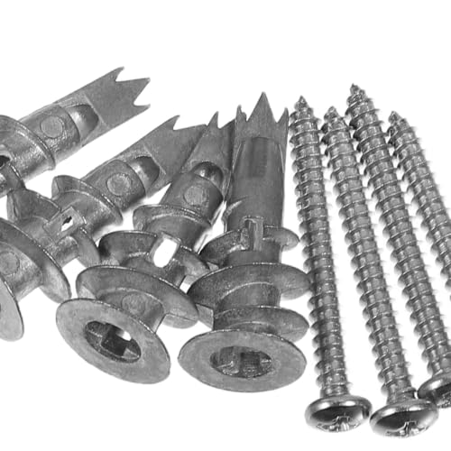 Artibetter 30 Sets Zinc Alloy Drywall Anchors with M4.2 Self Drilling Screws Heavy Duty Hollow Wall Expansion Screw Kit for Concrete and Plasterboard Reinforced Support for Mounting Lights