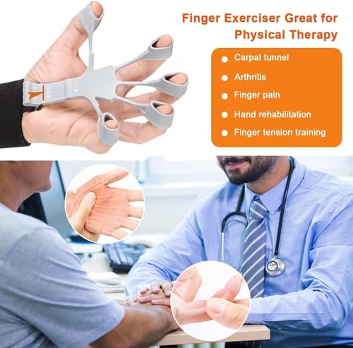 Generic Grip Strength Trainer, Finger Strengthener, Hand Strengthener, 6 Resistant Levels, Adjustable, for Therapy, Relieve Pain, Arthritis, Black Grey, Set of 2
