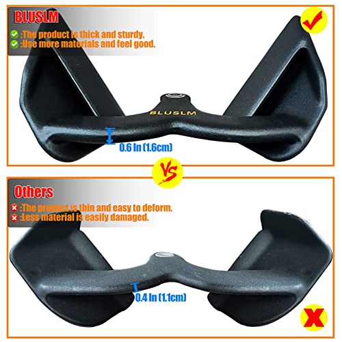 BLUSLM LAT Pull Down Bar for Cable Machine, LAT Pulldown Attachments T-bar V-bar Cable Attachment for Gym, Back Tricep Strength Training Handle - size: 2 Pieces