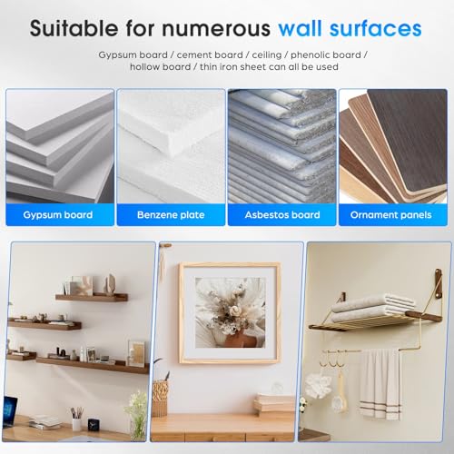 440PCS Self Drilling Drywall Anchors with Screws Kit – Heavy Duty Metal Anchors & Expansion Screws, No Pre-Drilling, Holds 66lbs, Includes Box & Drill Bit – for TV, Shelf, Mirror, Picture Frame