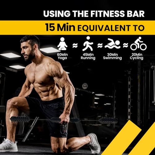 Ann Katy Upgraded Elastic Fitness Bar,Physical Therapy Equipment Training | Exercise Bar for Home Gym, Pilates, Yoga & Posture correct. Lightweight&Durable Bar for Physical Therapy, Arm Toning