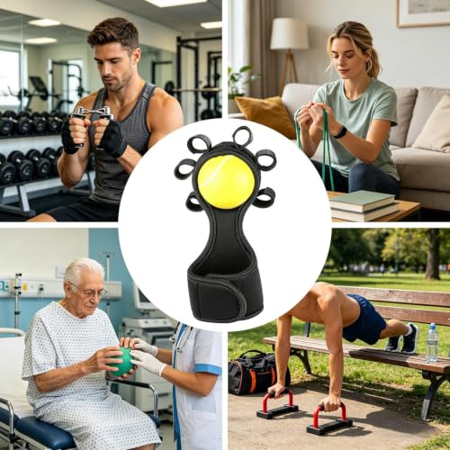 Grip Strength Ball Finger Muscle Trainer Tool | Finger Strengthening Tool for Workout Outdoor Weightlifting Rock Climbing Home Fitness Gym Office - color: Yellow
