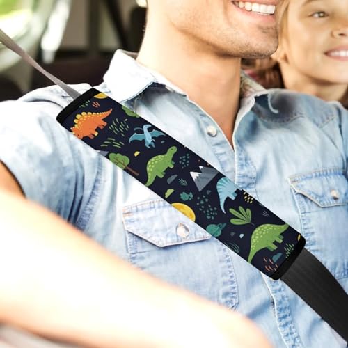 2 Pack Cool Dinosaurs Seat Belt Cover Universal Fit Shoulder Protector for Adults and Children, Most Cars, Comfortable Driving - color: Pattern 906
