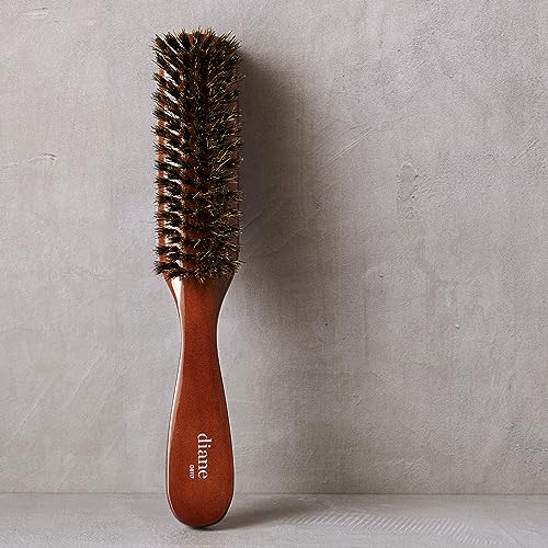 Diane Premium 100% Boar Bristle Styling Brush for Men and Barbers – Medium Bristles for Thick Coarse Hair – Use for Detangling, Smoothing, Wave Styles, Soft on Scalp, Restore Shine and Texture - style: 7 Row Styling