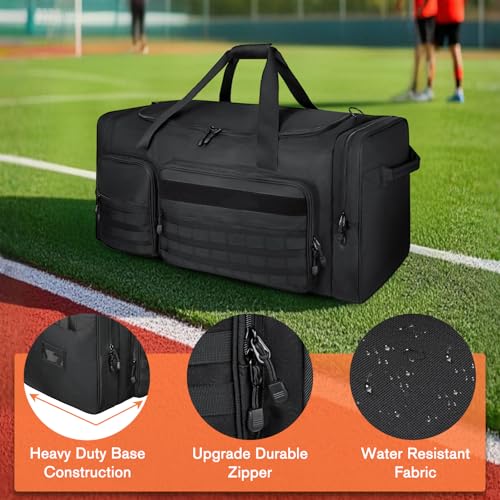 Goloni 130L Heavy Duty Large Duffle Equipment Bag,Catchers Gear Bag with Shoe Compartment,Baseball Duffle Bag - color: Black