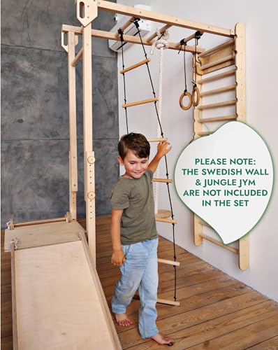 Indoor Jungle Gym Add-On for Swedish Wall, Montessori Climbing Attachment (Swedish Wall Sold Separately) - size: Swedish Wall Extension