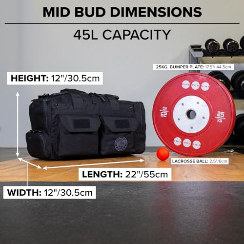 Serious Steel Fitness Heavy Duty 1000D Nylon Duffel Gym Bag (Mid BUD - Black) - color: Black, style: Duffel Bag (Mid Bud)