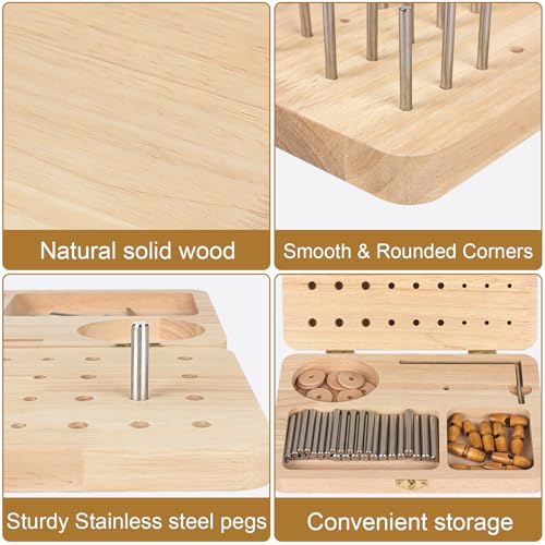 Wooden Pegboard for Finger Dexterity, 36-Hole Hand Therapy Peg Board with Multifunctional Test Kit to Improve Fine Motor Skills and Finger Dexterity