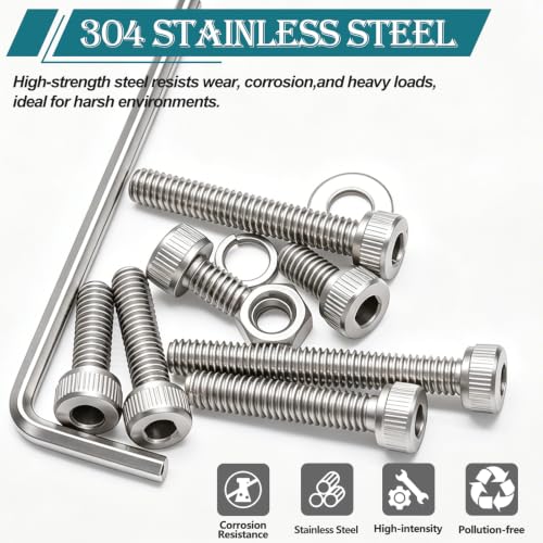mxuteuk 801PCS M2.5 Screws Assortment Set,M2.5 x 4/6/8/10/12/16/20/25mm M2.5bolts，304 Stainless Steel Hex Socket Head Bolts Nuts Washers Set Suitable for 3D Printer,DIY - size: SS 801PCS M2.5, style: Hex Socket Head