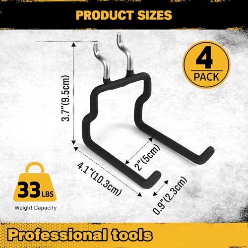 ELEAD 4-Piece Flat Pegboard Hooks, Peg Board Organizer Accessories for Hanging, Fit 1/4" Pegboard, Peg Board Tool Hangers for Garage Kitchen Workbench - style: Flat Hooks 4-Piece