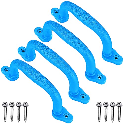 Dolibest Set of 4 Safety Playground Handles,Swing Set Kids Safety Hand Grips for Playset, Climbing Frame, Play House,Climbing Frame, Play House Handles(Blue) - color: Blue-4pcs