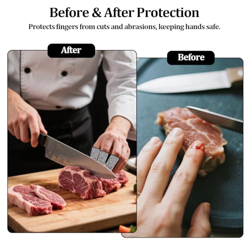10 PCS Cut Resistant Finger Cots, Reusable Finger Guards, Durable Non Slip Thumb Protector Sleeve, Breathable Fingertip Covers for Kitchen, Work, Sculpture - size: 10 pcs