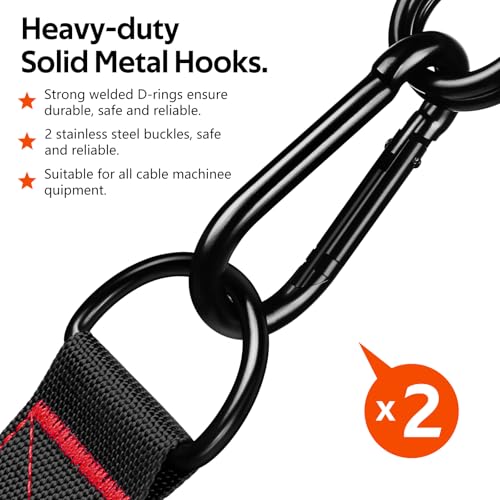 Exercise Handles, Cable Machine Handles for Gym Cable Attachments Training | 2 Pack Heavy Duty Handle with Non Slip Grip for Cable Machines, Pull Down Workouts, Resistance Bands and Home Gym Equipment - color: 1-Black Red