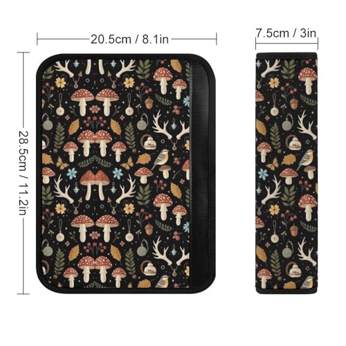 2 Pack Universal Soft and Comfortable Car Seat Straps Shoulder Pads for Kids, All Vehicles, Witch Mushroom Gifts Neck Strap Covers, Neck and Shoulder Support - color: Pattern 320