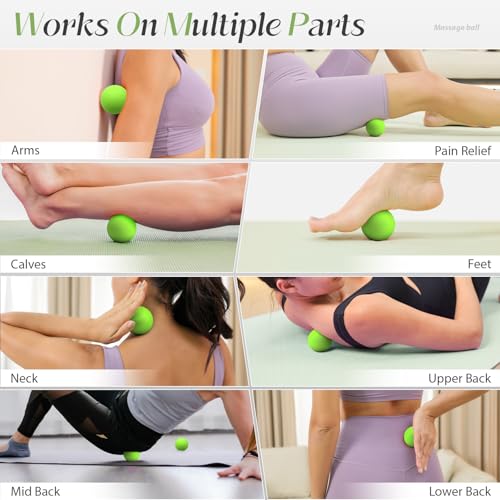SUBCULTUREPICK Massage Lacrosse Balls for Myofascial Release,Yoga Deep Tissue Massage,Trigger Point Therapy and Foot Plantar Fasciitis,Muscle Soreness Massager Ball (2 Packs) (Green) - color: Green