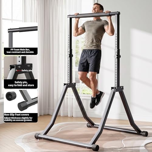 Foldable Pull Up Bar Station 66.1''-84.6'' Power Tower - color: 66"-85"