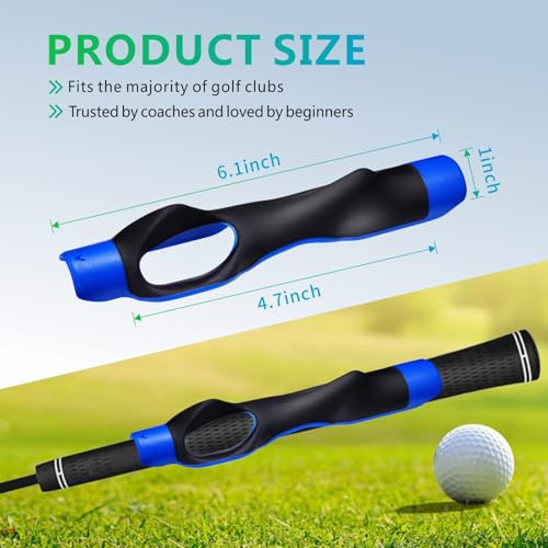 Golf Grip Trainer, Golf Training Aid for Correct Hand Position | Improve Grip Strength and Swing Technique for Better Performance, Portable Golf Club Grip Trainer for Beginners Practice
