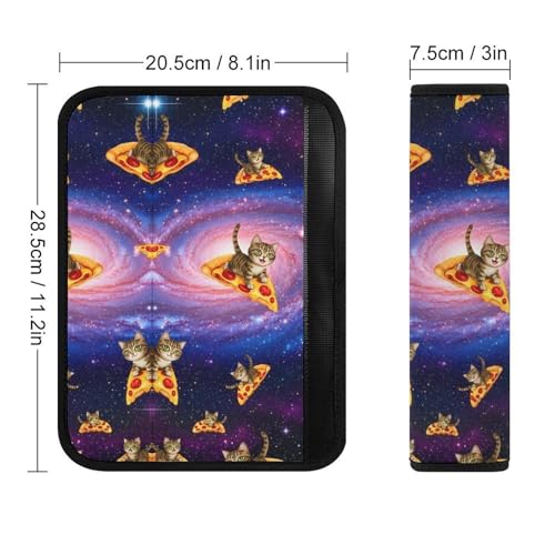 2 Pack Outer Space Purple Galaxy Pizza Cat Seat Belt Cover Universal Fit Shoulder Harness Cover for Girls and Boys, Car Seats Pushchair Strollers High Chair Pushchair - color: Pattern 1073