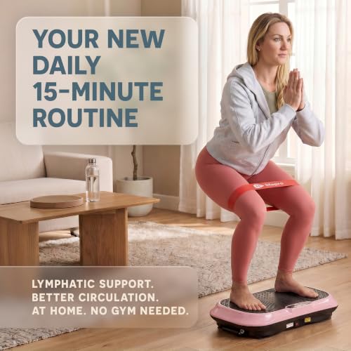 Lifepro Waver Vibration Plate Exercise Machine with 99 Speeds & 10 Presets | Resistance Bands, Non-Slip Surface, 330 lbs Capacity — Vibration Plate for Lymphatic Drainage, Body Toning, Full-Body Workout - color: Pink