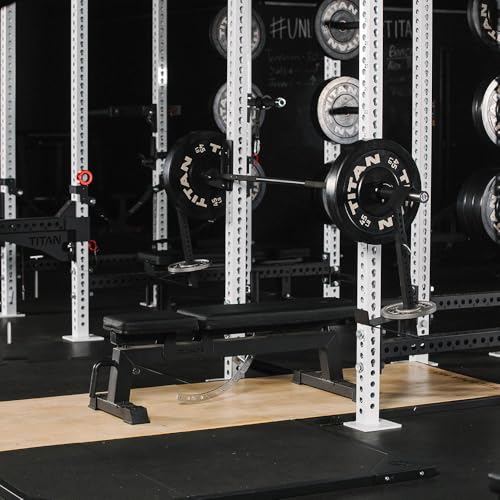 Titan Fitness Eccentric Hooks, Fully Adjustable 20" - 35" Steel Hook Barbell Attachment, Overload Lifting for Explosiveness, Fits Olympic-Sized Weight Plates, Weight Releasers - style: Ecccentric Base Unit