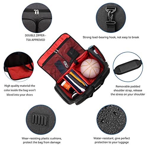 Sneaker Bag Travel Shoes Duffel Bag Men Women Gym Sport Luggage Duffle Carrying Case Bag Divider Adjustable Compartment Portable Soccer Athletic Shoes Carrier Heavy Duty Traveling Accessories