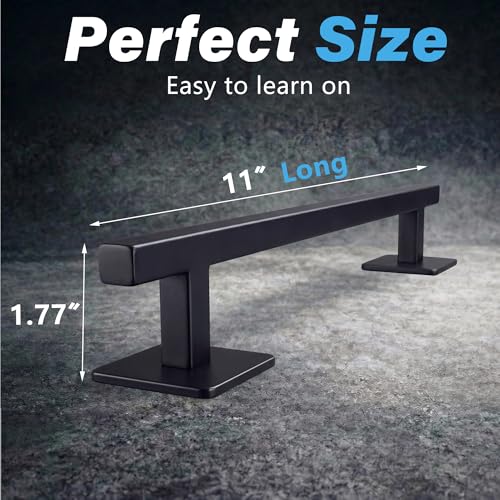 Fingerboard Rail,11" Metal Square Grind Rail for Finger Skateboards,Solid Steel Obstacle Weighted Base & Non-Slip Pads,Portable Desk Skatepark Accessory Tricks Grinds Slides,with 2 Fingerboards. - size: 11 inches