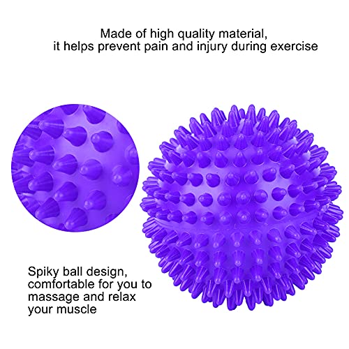 2Pcs Spiky Hard Massage Balls,Soft Spiked Manual Massager Rollers Body Spiky Balls Fitness Finger Relax Tool for Plantar Fasciitis Exercise Back Feet (Small 7.5cm) - color: Purple, size: Small 7.5cm